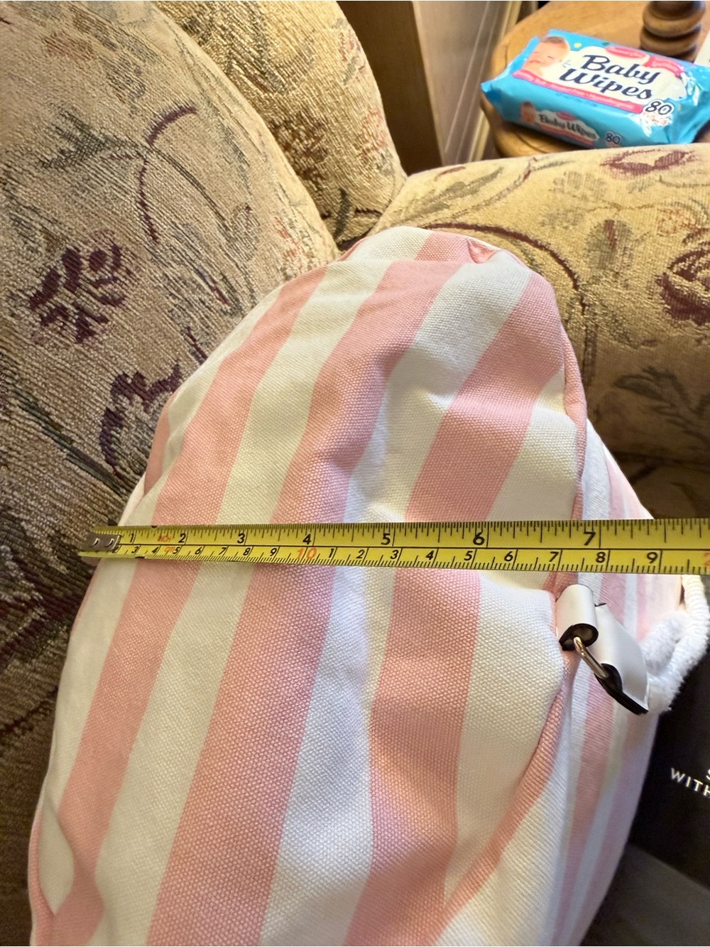 Victoria’s Secret Pink and White Striped Canvas Drawstring Backpack - Picture 4 of 8